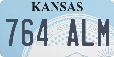 KS license plate 764ALM