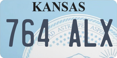 KS license plate 764ALX