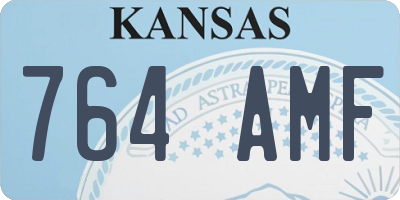 KS license plate 764AMF