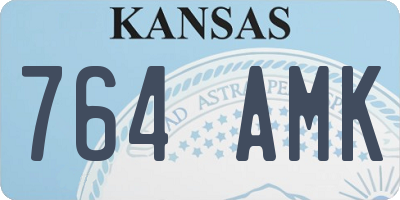 KS license plate 764AMK