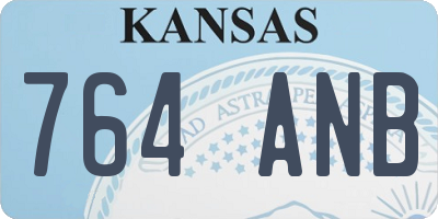 KS license plate 764ANB