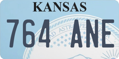 KS license plate 764ANE