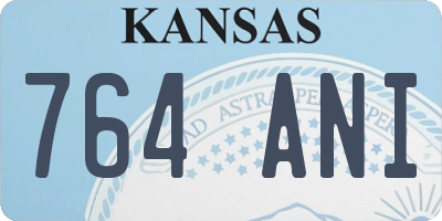 KS license plate 764ANI