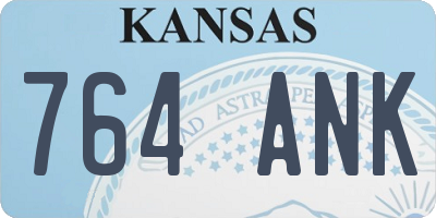 KS license plate 764ANK