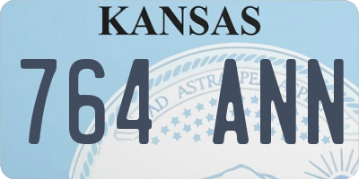 KS license plate 764ANN
