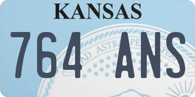 KS license plate 764ANS