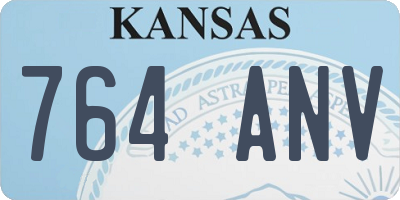 KS license plate 764ANV