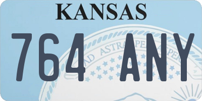 KS license plate 764ANY