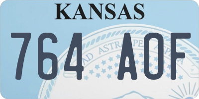 KS license plate 764AOF