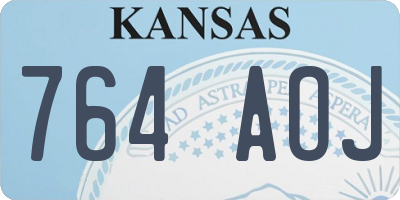 KS license plate 764AOJ