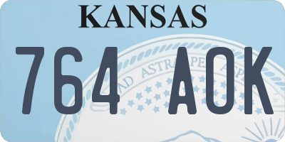 KS license plate 764AOK