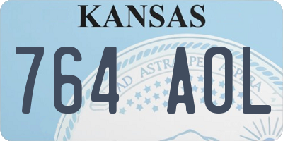 KS license plate 764AOL