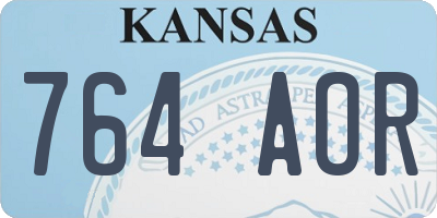 KS license plate 764AOR