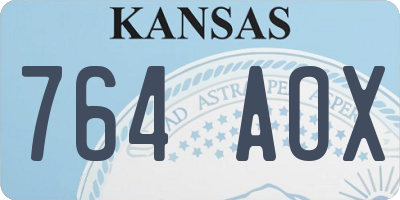 KS license plate 764AOX