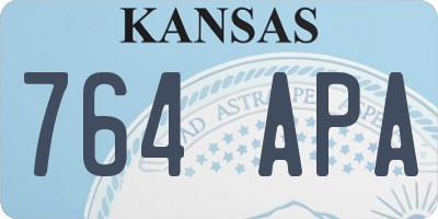 KS license plate 764APA