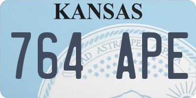 KS license plate 764APE