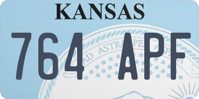 KS license plate 764APF