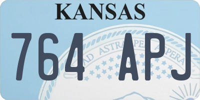 KS license plate 764APJ