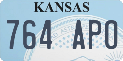 KS license plate 764APO