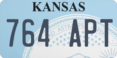 KS license plate 764APT