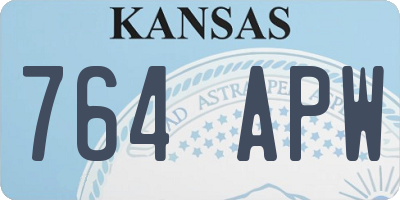 KS license plate 764APW