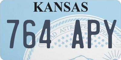 KS license plate 764APY