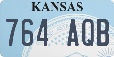 KS license plate 764AQB