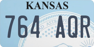 KS license plate 764AQR