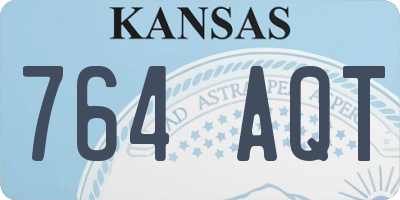 KS license plate 764AQT