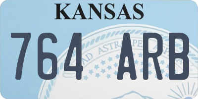 KS license plate 764ARB
