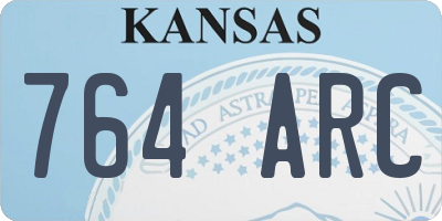 KS license plate 764ARC