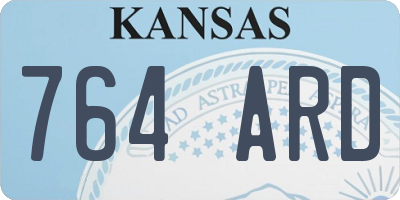 KS license plate 764ARD