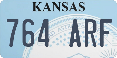 KS license plate 764ARF