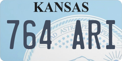 KS license plate 764ARI