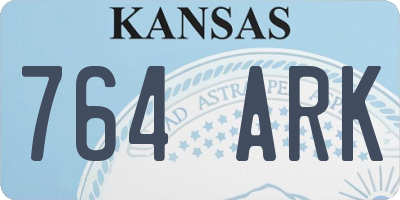 KS license plate 764ARK