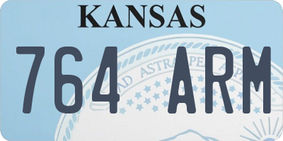 KS license plate 764ARM