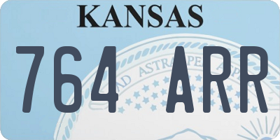 KS license plate 764ARR
