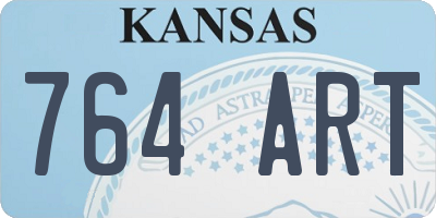 KS license plate 764ART