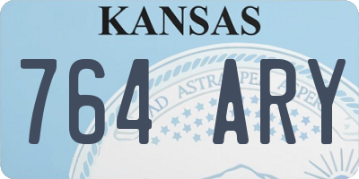 KS license plate 764ARY