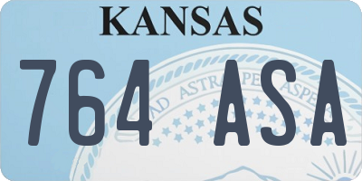 KS license plate 764ASA