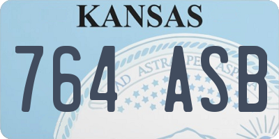 KS license plate 764ASB