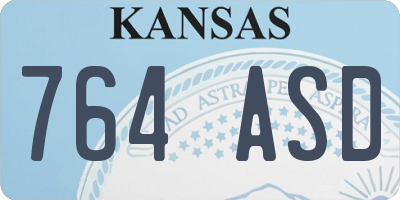 KS license plate 764ASD