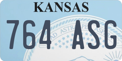 KS license plate 764ASG