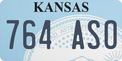 KS license plate 764ASO