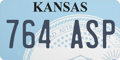 KS license plate 764ASP