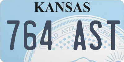 KS license plate 764AST