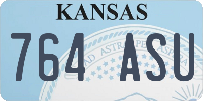 KS license plate 764ASU