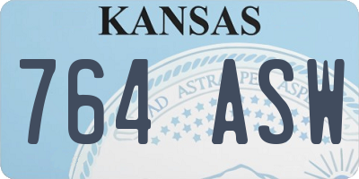 KS license plate 764ASW