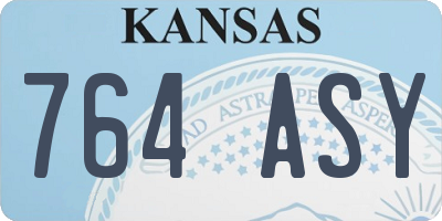 KS license plate 764ASY