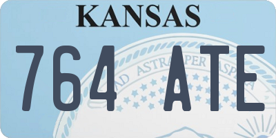 KS license plate 764ATE